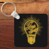 Lass dein Lichtschacht-Glühbirne-Grafikbrille Schlüsselanhänger (Vorderseite)