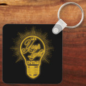 Lass dein Lichtschacht-Glühbirne-Grafikbrille Schlüsselanhänger (Rückseite)