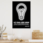 Lass Dein Lichtschlauch Matthew 5:16 Bibelverse Poster (Küche)