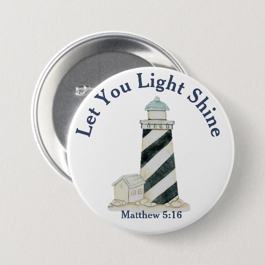 Lass dein Lichtschlauch Matthew 5:16 Button (Vorne & Hinten)