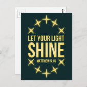Lass dein Lichtschlauch Matthew 5:16 Postkarte (Vorne/Hinten)