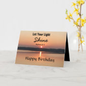 Lass Dein Light Shine Birthday Sunset Bibel Zitat Karte (Gelbe Blume)