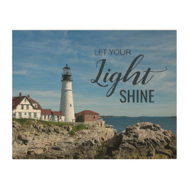 Lass dein Light Shine Lighthouse Foto Portland Hea Holzdruck