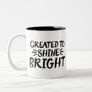 Lass dein Light Shine Scripture Art Zitat Motiv Zweifarbige Tasse