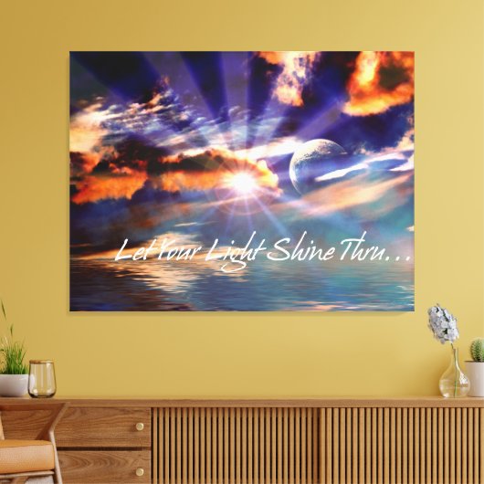 Lass dein Light Shine Thru Art Wrapped Canvas Leinwanddruck (Insitu (Wohnzimmer))