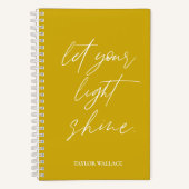 Lass Dein Light Shine Zitat Personalisiert Senf Notizblock (Vorderseite)