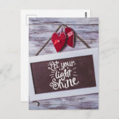 Lass dein Light Shine Zitat - Rustikale Halbpensio Postkarte (Vorne/Hinten)