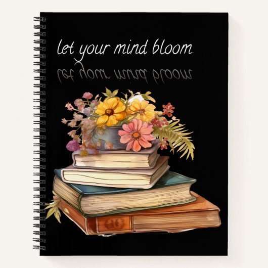 Lass Dein Mind Bloom - Elegantes Blumenheft Notizblock (Vorderseite)