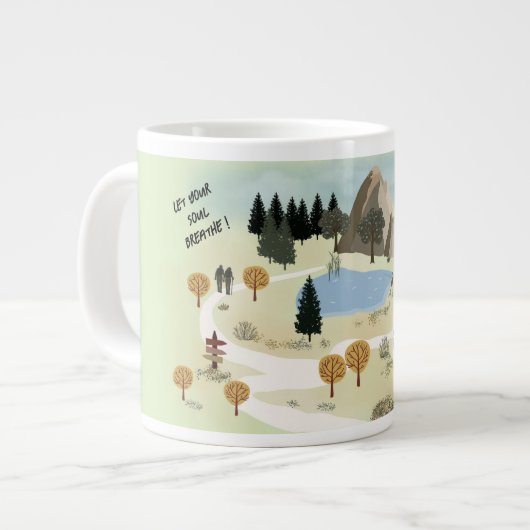 Lass dein Soul atmen Jumbo-Tasse (Vorderseite Links)