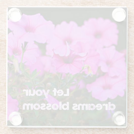 Lass dein Träume Blossom Glasuntersetzer (Rückseite)