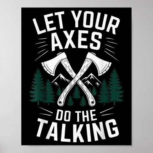 Lass deine Äxte, tu das sprechende Funny Ax Throwi Poster (Vorne)