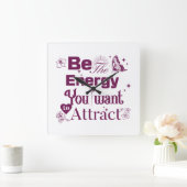 Lass Deine Energiesprache" 🌟 💝 Quadratische Wanduhr (Zuhause)