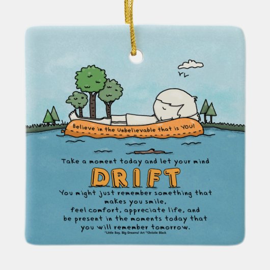 Lass Deine Gedankenbewegung Keramikornament (Vorderseite)