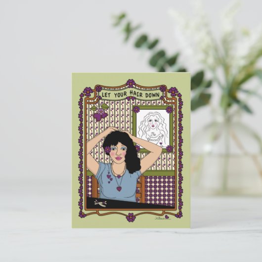 Lass deine Hair Down_A_ Postkarte (Stehend Vorderseite)