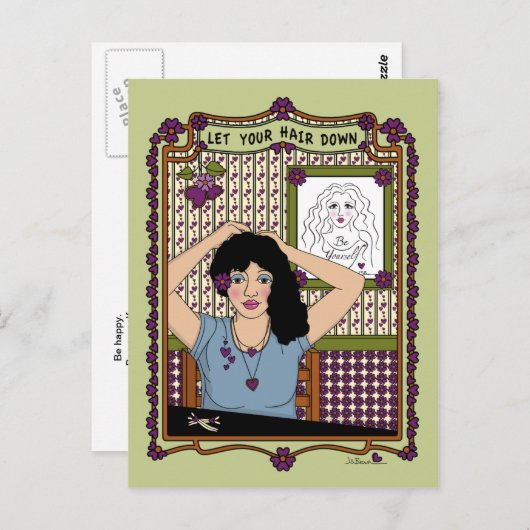 Lass deine Hair Down_A_ Postkarte (Vorne/Hinten)