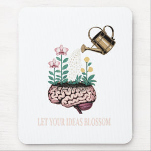 Lass deine Ideen erblühen   Vintage Brain Garden Mousepad