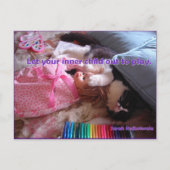 Lass deine interne Child Out Tuxedo Cat Play Postk Postkarte (Vorderseite)