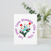 Lass deine Liebe blühen wie eine Lilie. Postkarte (Stehend Vorderseite)