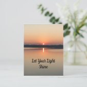 Lass Deine Light Shine Sunset Lake Postcard Postkarte (Stehend Vorderseite)
