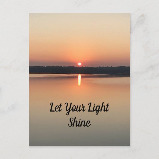 Lass Deine Light Shine Sunset Lake Postcard Postkarte (Vorderseite)