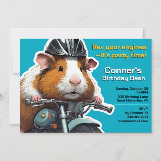 Lass deine Motoren aufheulen – es ist Partyzeit! E Einladung (Vorderseite)