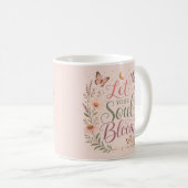 Lass deine Seele mit Boho Wildblumen Rosa aufblühe Kaffeetasse (VorderseiteRechts)
