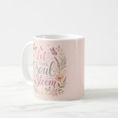 Lass deine Seele mit Boho Wildblumen Rosa aufblühe Kaffeetasse (Vorderseite Links)