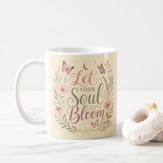 Lass deine Seele mit Boho-Wildblumen weicher Creme Kaffeetasse