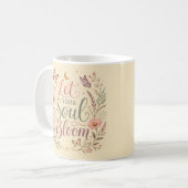 Lass deine Seele mit Boho-Wildblumen weicher Creme Kaffeetasse (Vorderseite Links)
