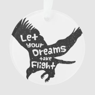 Lass deine Träume fliegen Adler Schwarz Grunge Ornament