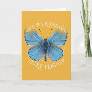 Lass deine Träume fliegen Blauer Schmetterling Karte