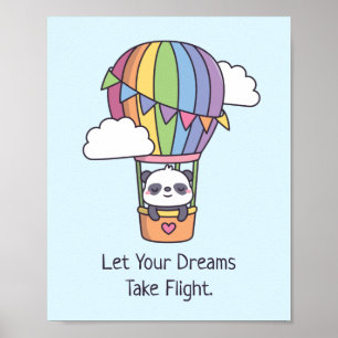 Lass deine Träume fliegen, Rainbow Air Balloon Poster