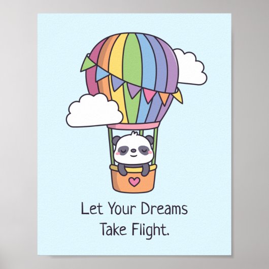 Lass deine Träume fliegen, Regenbogenluftballon Poster (Vorne)