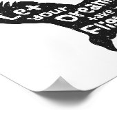 Lass deine Träume Flight Eagle Black Grunge Poster (Ecke)