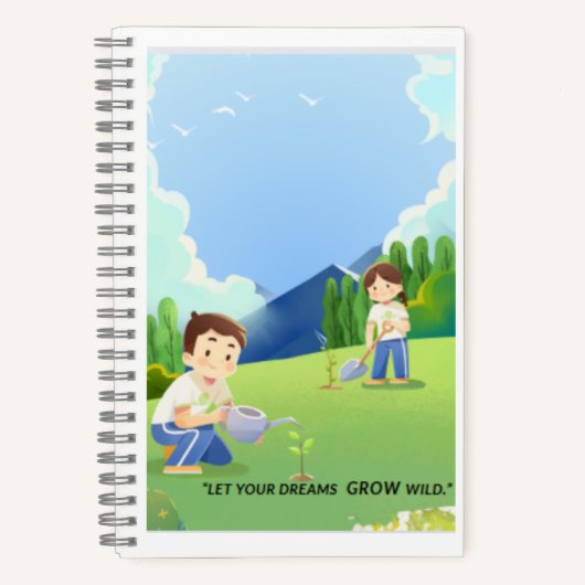 Lass Deine Träume Grow Wild - Spiral Notebook Notizblock (Vorderseite)