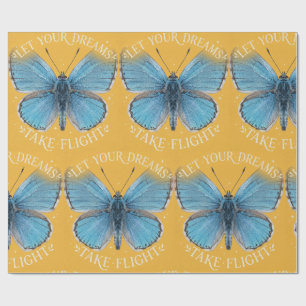 Lass deine Träume mit dem blauen Schmetterling fli Geschenkpapier