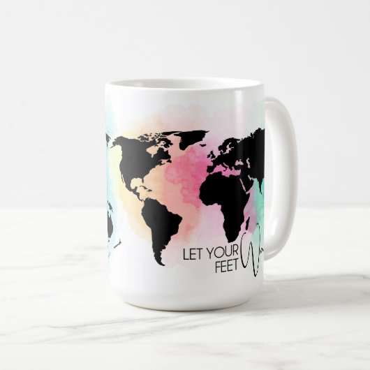 Lass deinen Feet-Wander Kaffeetasse (VorderseiteRechts)