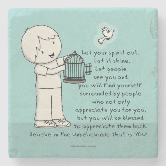 Lass deinen Geist aus Steinuntersetzer (Vorderseite)