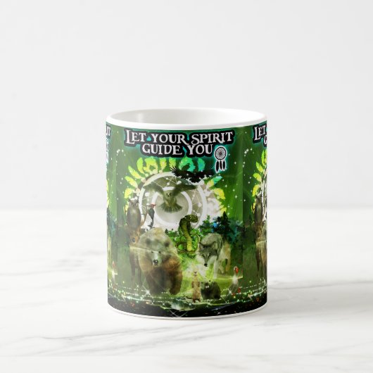 Lass deinen Geistführer dir (grün) Kaffeetasse (Mittel)