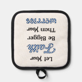 Lass deinen Glauben - Kariert Blau Topflappen