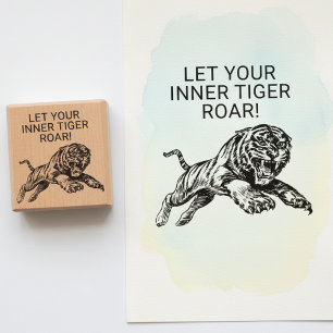 Lass deinen inneren Tiger brüllen Inspirationsstem Gummistempel
