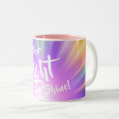 Lass deinen Lichtschacht | Farbige Lichtstrahlen Zweifarbige Tasse (VorderseiteRechts)