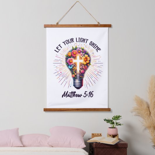 Lass deinen Lichtschacht Wandteppich Mit Holzrahmen (Schlafzimmer)