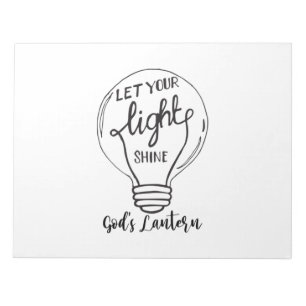 Lass deinen Lichtschein mit Gottes Lantern Notizblock