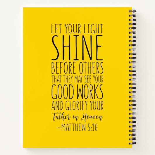 Lass deinen Lichtschimmer vor anderen, Matthew 5:1 Notizblock (Rückseite)