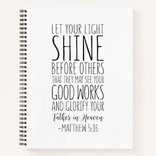 Lass deinen Lichtschimmer vor anderen, Matthew 5:1 Notizblock (Vorderseite)