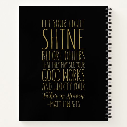 Lass deinen Lichtschimmer vor anderen, Matthew 5:1 Notizblock (Rückseite)