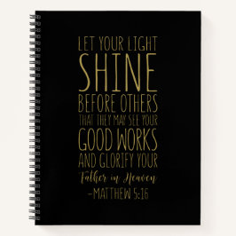 Lass deinen Lichtschimmer vor anderen, Matthew 5:1 Notizblock
