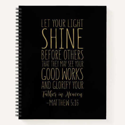 Lass deinen Lichtschimmer vor anderen, Matthew 5:1 Notizblock (Vorderseite)