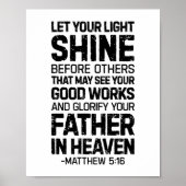 Lass deinen Lichtschimmer vor anderen, Matthew 5:1 Poster (Vorne)